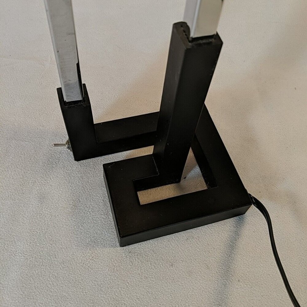 IKEA Korsby Table Lamp 2 Light Black Postmodern Industrial Accent Rectangles HTF - Picture 3 of 14